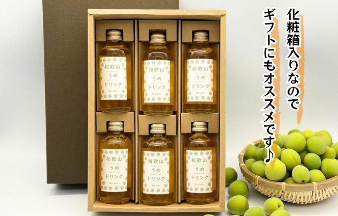 ［お中元］和歌山のうめドリンク 180ml × 6本  和歌山産 紀州の梅使用 無添加 ストレート ［みかんの会］ 	AX418-02