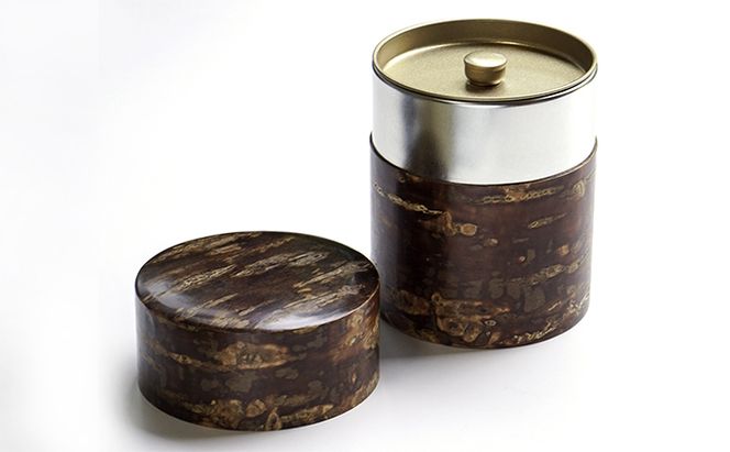 桜皮茶筒と最高峰煎茶と玉露のセット　宇治茶の木谷製茶場 〈 煎茶 玉露 宇治茶 茶 お茶 緑茶 茶葉 お茶葉 最高峰 濃厚 最上級 高級 桜皮 セット 茶筒 保存缶 宇治 〉 加工食品 