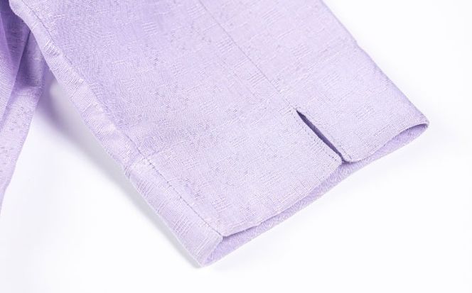 サマーシャツ（パープル / レディース）琉球織物 両面浮花織 ファッション フォーマル カジュアル 冠婚葬祭 / 沖縄市 FABRIC SHOP MINAMI[BCCS011]