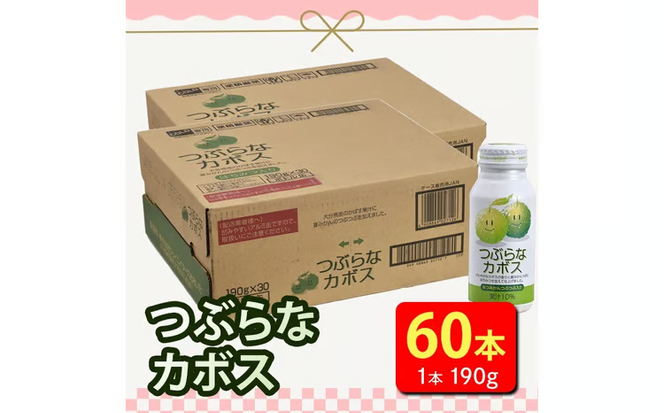 【60本】大人気かぼすジュース「つぶらなカボス 」(190g×30本×2ケース) はちみつ かぼす ドリンク ジュース 夏みかん かぼす カボス ノンアルコール 缶ジュース 特産品 家庭用 大分県 佐伯市 防災 常温【HD211】【さいき本舗 城下堂】
