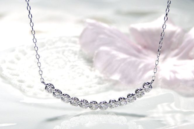 Pt900【0.40ct】ライン ダイヤモンド ネックレス ペンダント EmN0033 SWCJ006-pt