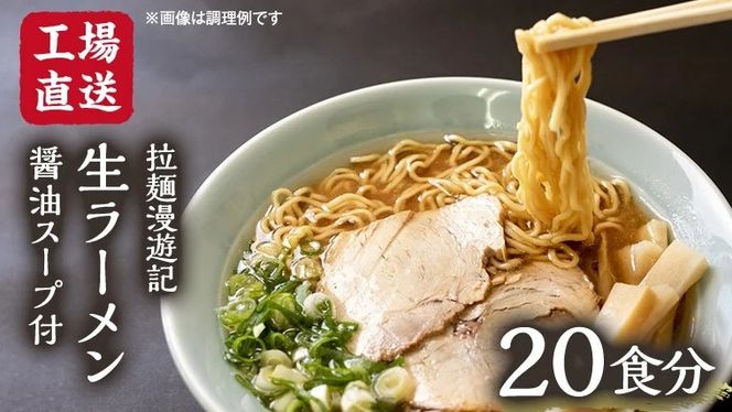 【選べる内容量】【 工場直送 】 拉麺漫遊記 生ラーメン 10食 / 20食 醤油スープ付き ラーメン らーめん 拉麺 麺 めん 小菅製麺