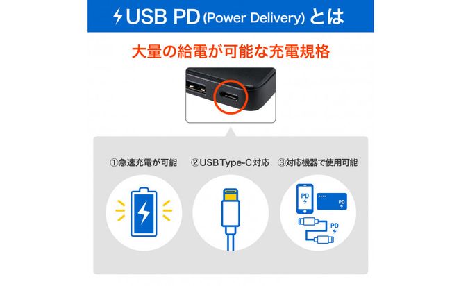 フラットUSBアダプターPD30W　UC-23B(BK) 272183_AZ207