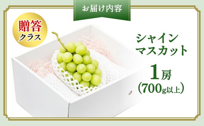 ぶどう 2026年 先行予約 プレミアム シャインマスカット 1房（700g以上） 大粒 大房 贈答クラス  ブドウ 葡萄  岡山県産 国産 フルーツ 果物 ギフト OEC KINGDOM ぶどう家 果物類 