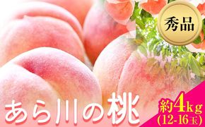 【先行予約】和歌山県産 あら川の桃 秀品 約4kg (12玉～16玉) 前商店《6月末-8月上旬頃出荷》和歌山県 紀の川市 もも モモ 果物 フルーツ---wsk_cmes8_6m8j_24_26000_4kg---