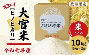 【令和7年産 数量限定】 四万十 の 米どころ 山間地域で育てた 大宮米 ヒノヒカリ 10kg 高知県 高知 しまんと 国産 お米 米 白米 精米 ひのひかり 低農薬栽培 ご飯 産地直送 25-789
