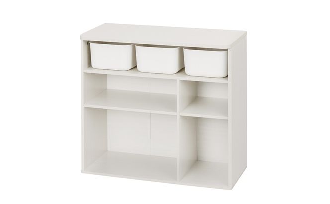 収納棚 ラウンドシェルフ RUSR-74S ホワイト おもちゃ 収納 ラック ボックス アイリスオーヤマ おしゃれ おもちゃ箱 絵本棚 おもちゃ棚 キッズ 子ども シェルフ 北欧 収納棚 子供部屋 ケース 入学 入園 ラウンドシェルフ TV台