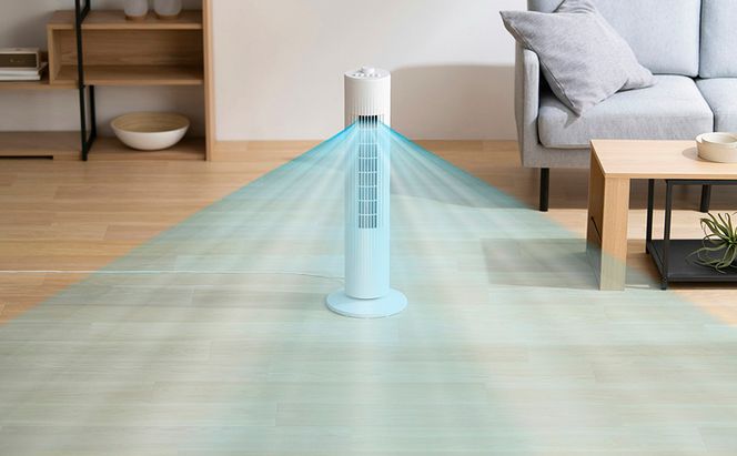 扇風機 タワーファン コンパクト TWF-M74 ホワイト アイリスオーヤマ　スリム扇風機 スリムファン 左右首振り ファン タワー 省スペース 首振り おしゃれ 新生活 1人暮らし 送風 縦型扇風機 タイマー リビング扇風機