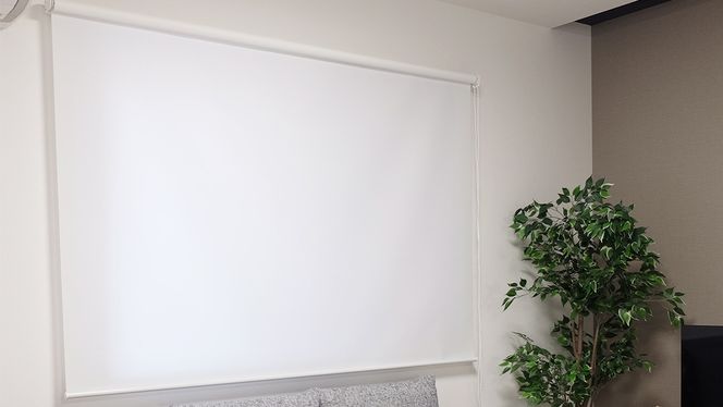 TOSO ロールスクリーン ボールチェーン式 採光生地 90cm×220cm（ホワイト）ブラインド シンプルインテリア 採光 間仕切 カーテンレール取付 [BD163-NT]