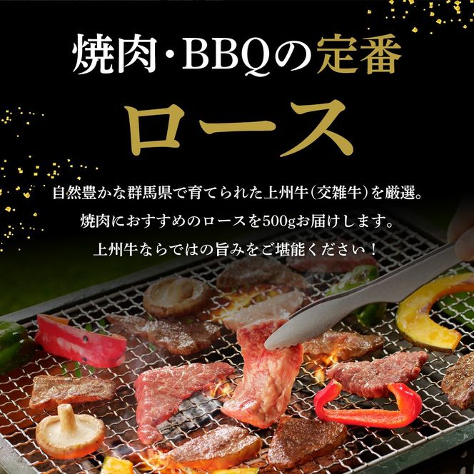 牛肉 ロース 【上州牛】 500gパック   群馬県 千代田町 国産 牛肉 ブランド牛 精肉 肉 お肉 焼肉 バーベキュー BBQ キャンプ アウトドア 食品 冷凍便 グルメ お取り寄せ グルメ 送料無料 【ch013-005rh】