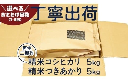【 選べる お届け回数 】【訳あり】 再生 二期作 コシヒカリ 精米 5kg ＆ つきあかり 精米 5kg 令和7年産 再生二毛作 米 お米 コメ 白米 茨城県 新生活 応援 定期便 [EX011ci00]