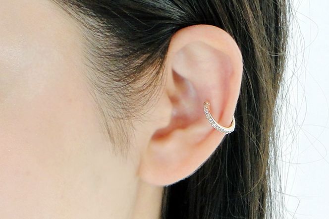 K10YG 0.1ct ダイヤモンド イヤーカフ【片耳用】 EmP0023-10Y SWCJ004-yg