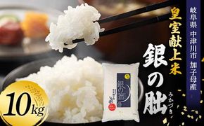 ＜テレビで紹介されました！＞令和8年度 新米 皇室献上米『銀の朏』10kg 中津川市加子母産 栽培期間中化学肥料不使用 米 お米 コメ ごはん ご飯 食品 F4N-2910