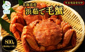 【北海道産】 ボイル毛蟹 約800g（400g前後×2尾）蟹 カニ 冷凍 【2025年11月下旬発送】