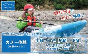 【体験チケット】四万十川で思いっきり遊ぶ♪3.5km川下り付きカヌー体験・半日コース【AM／PM】（小学3年生以上1名様・約2時間半～3時間） チケット 体験 小人 大人 カヌー 旅行 夏休み GW 四万十川 高知 四万十 しまんと 26-465