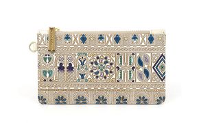 【文庫屋大関】すっきりカードケース　アポロン＜ブルー＞【皮革工芸品】 ファッション小物 雑貨 フラグメントケース 小銭入れ付き 収納 スマート 日本製 青 