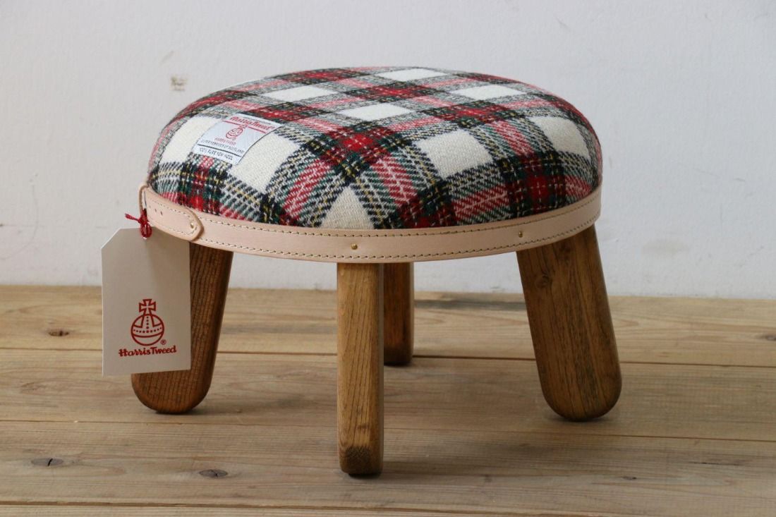 まぁるいスツール[イタリアンチェック] 子供 椅子イスキッズ HARRIS TWEED(ハリスツイード)家具 Z111VC04