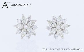 J089 ARC-EN-CIEL PTダイヤピアス（計 0.40ct）