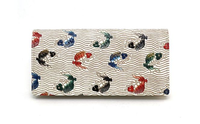 【文庫屋大関】束入れ 荒磯【皮革工芸品】 財布 お札 お札入れ 長財布 カード 小銭 牛革 手作り 日本製 墨田区 東京都