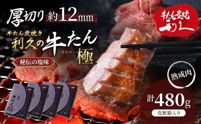 【 特別寄附額 】 牛タン 極 480g ( 120g × 4個 ) セット ご飯がすすむおかず部門第1位 利久