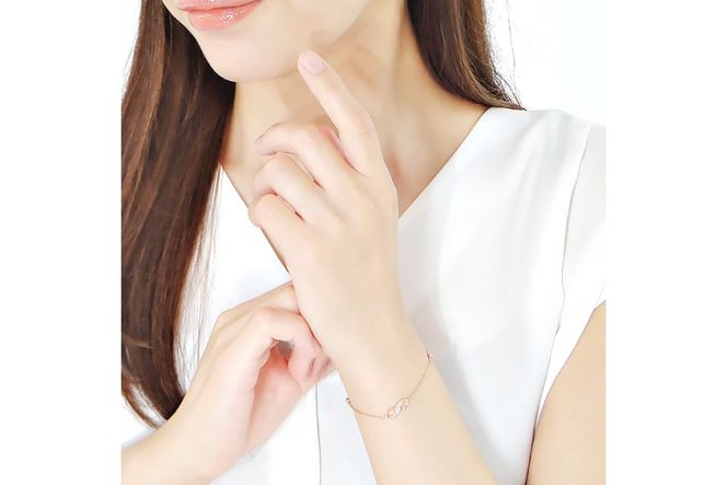 ブレスレット K18PG ピンクゴールド ダイヤモンド 0.23ct 無限大 ∞ インフィニティ 18金 チェーンブレスレット アクセサリー アクセ ジュエリー 【f185-k18pg】 [オーダーメイドジュエリーメイ 山梨県 韮崎市 20745208]