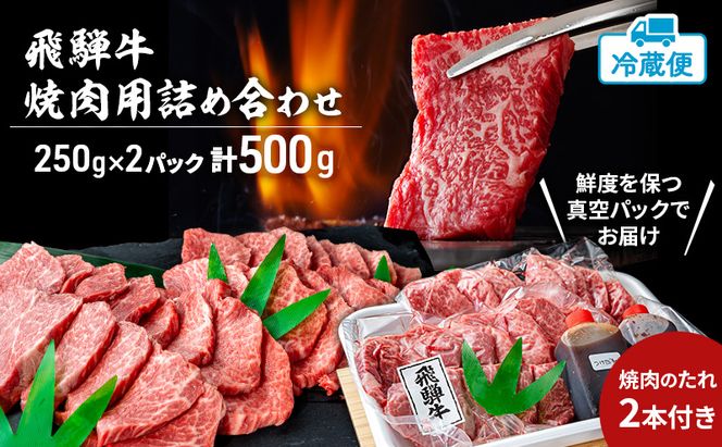 飛騨牛 赤身メイン 焼肉用 約500g（約250g×2パック）A4～A5等級使用 焼肉 肉 牛 牛肉 お肉 国産 和牛 国産牛 赤身 BBQ お取り寄せ 冷蔵 送料無料 焼肉マルイ 岐阜県 安八町