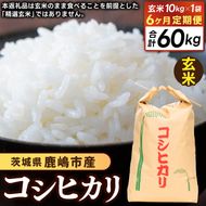 ★先行予約 令和8年産★【6ヶ月定期便】 米 コシヒカリ 10kg × 6回 (玄米) 鹿嶋市産【お米 こしひかり 茨城県 鹿嶋市 200000円以内】(KDS-32)