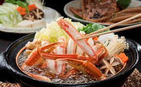【厳選！タグ付きブランド蟹】松葉ガニ カニスキセット調理済 Lサイズ 2杯 カニスキのだし付　YK00672