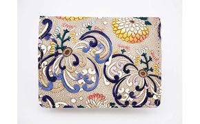【文庫屋大関】箱まち小銭入れ　乱菊＜青紫＞【皮革工芸品】 ファッション小物 財布 民芸品 