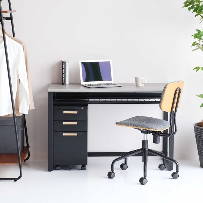 デスクワゴン 鍵付き キャスター付き 3段 完成品 Desk Wagon ブラック スチール オールロック ブラック オフィス オフィスワゴン 収納 キャビネット 引き出し デスク下 机下 サイドデスク 市場家具 いちば イチバ ICHIBA koti
