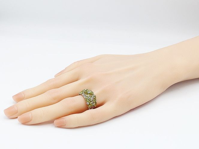 ペリドット リング ４.0ct SV925 (12505) 指輪 リング ペリドット ホワイトトパーズ シルバー ジュエリー アクセサリー 山梨県 甲斐市 BR-72