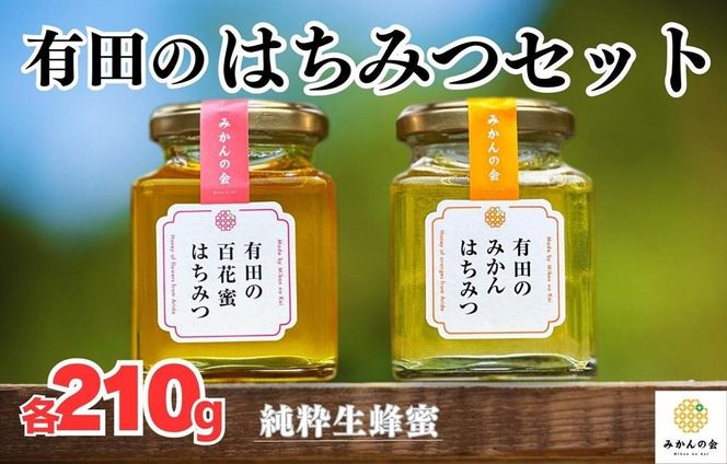 はちみつ 有田のはちみつセット （みかん蜂蜜210g 百花蜜蜂蜜210g 各1本） 和歌山県産 産地直送 【みかんの会】 AX273