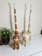 選べる2色】しっぽネコトイレットペーパーホルダー　 ナチュラルカラー２色　BV-27