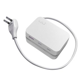 CIO 電源タップ (ケーブル＆収納付き)＋USB充電器 Polaris CUBE Built in CABLE ホワイト｜スマホ ノートPC タイプC iPhone Android Macbook iPad Galaxy 持ち運び 旅行 ガジェット 同時充電 [2198]