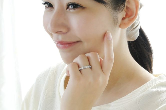 pt950【1.0ct】 ベルギーメイク ハートアンドキューピッド ダイヤモンド エタニティ リング CSR0114 SWAV048