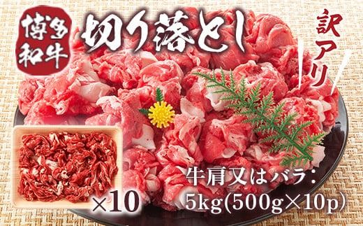 訳アリ！博多和牛切り落とし 5kg(500g×10p）　DX033