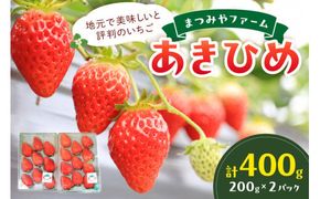 【先行予約／数量限定300】京都・まつみやファームのいちご（あきひめイチゴ）2パック（2026年3月中旬～発送）　DE00137
