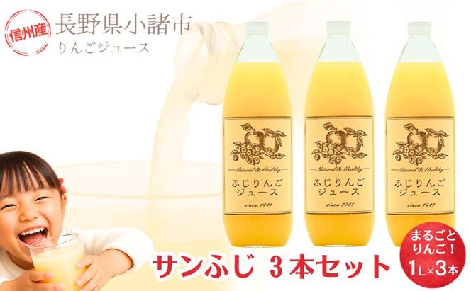 りんごジュース1000ml×3 ふじ3本セット 飲料類 果汁 飲料 果物 ギフト 