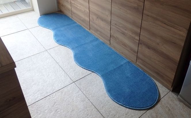 diw0088 北欧風キッチンマット ラグマットタイプ 45×240cm ピーナッツ型 ブルームーン 抗菌防臭 SEK 織人しきもの屋工房