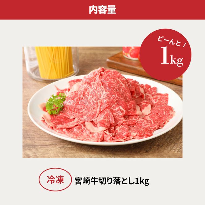 ＜宮崎牛　和牛　切り落とし1kg＞ K01_0011_1