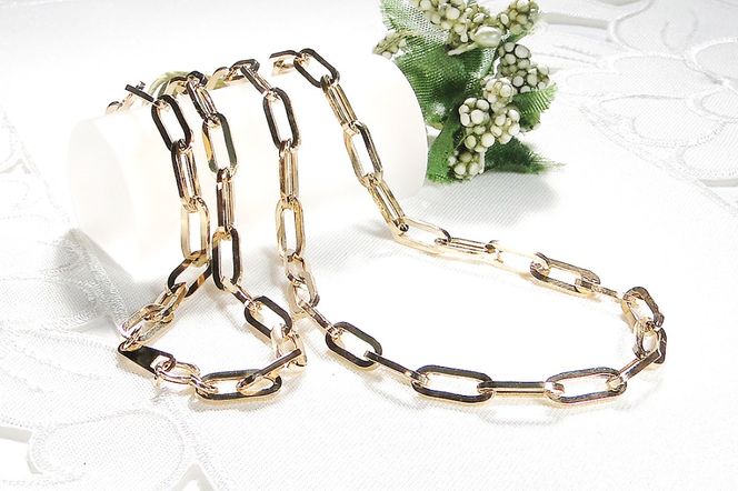 K18YGペーパークリップチェーンネックレス 幅4.4ミリ 中空 CSN00189-18Y SWAV067