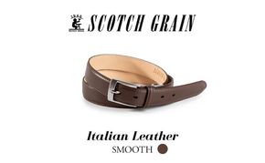 スコッチグレイン監修　オリジナルイタリアンレザーベルト（スムースダークブラウン）　イタリアン ベルト　本革　東京都　墨田区