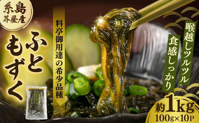 糸島産ふともずく（ソウメンノリ）100ｇ×10P　糸島市 / 糸島漁業協同組合芥屋支所 モズク 海藻[AHR002]