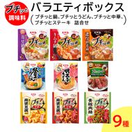 プチッと調味料 バラエティボックス 9種(プチッと鍋 プチッとうどん プチッと中華 プチッとステーキ 詰め合わせ)