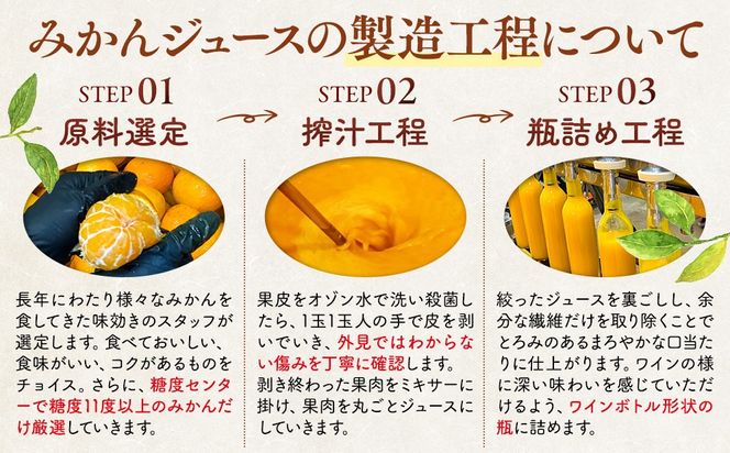 有田のみかんジュース 500ml×12本  和歌山県産 有田みかん使用 無添加 100％ ストレート AX157