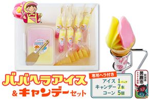ババヘラ・アイス＆キャンデーセット（タッパアイス1パック（1,000ml×1）、キャンデー7本（1本80ml）、コーン5個、専用ヘラ1個]）【進藤冷菓】ご当地アイス|23_sdr-010101