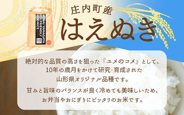 U米MON 庄内町産 はえぬき 5kg 令和7年産 2025年産 ブランド米 コシヒカリの原点、亀の尾発祥の地 庄内