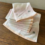 099H4648 グラデーションワッフル ハンドタオル ピンク 8枚【泉州タオル 国産 吸水 普段使い シンプル 日用品 家族 ファミリー】