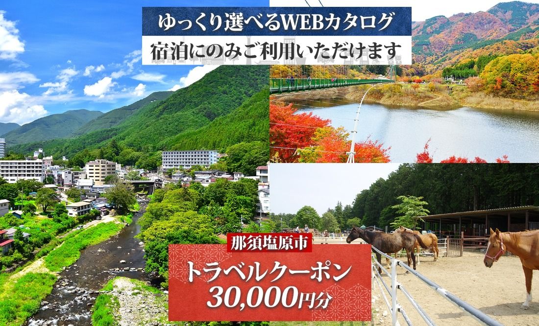 ns124-001 那須塩原市 後から選べる旅行Webカタログで使える! 旅行クーポン(30,000円分)旅行券 宿泊券