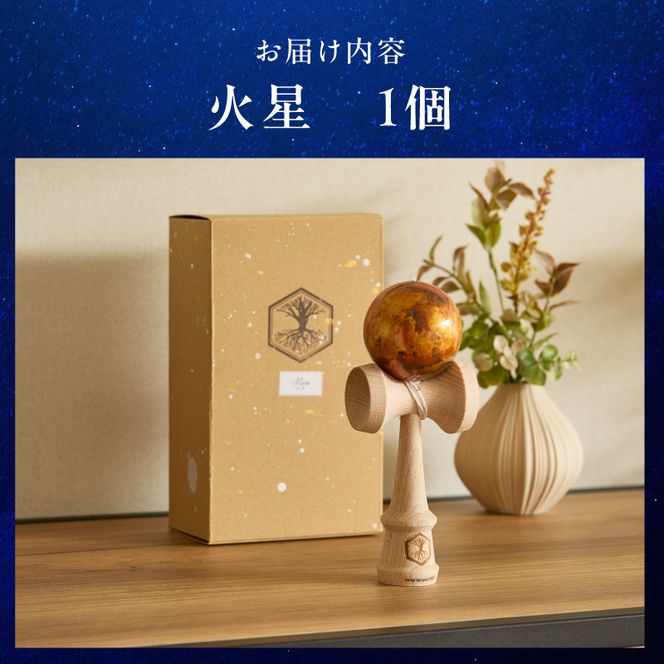 世界に一つだけのけん玉　「火星」 シリアルナンバー付き アーティスト 手書き けん玉 惑星けん玉 専用箱付き 替え紐付き 一点物 アート インテリア 愛知県 小牧市 送料無料 ［219H01-06］ 